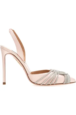Aquazzura Sko, Dame, Lyserød, 36 EU, Satin, Elegante Slingback Pumps