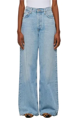 AGOLDE Jeans, Dame, Blå, W27, Bomuld, Gnawed Wide Leg Jeans