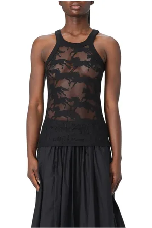 Pinko Top, Dame, Sort, XS, Bomuld, Sort Tank Top Slim Fit