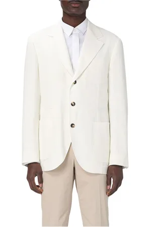 Brunello Cucinelli Jakke, Herre, Hvid, L, Bomuld, Tidløs Hvid Bomuld Blazer