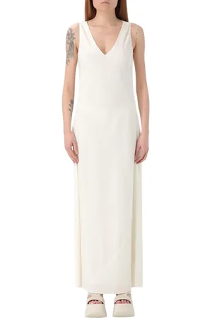 Calvin Klein Kjole, Dame, Hvid, XS, Hvid Midi Kjole Elegant Stil