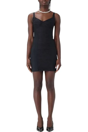 Dolce & Gabbana Kjole, Dame, Sort, L, Sort Blonde Bodycon Mini Kjole