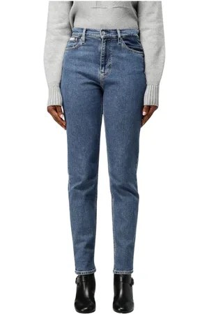 Calvin Klein Jeans, Dame, Blå, W27, Bomuld, Moderne Straight Leg Jeans