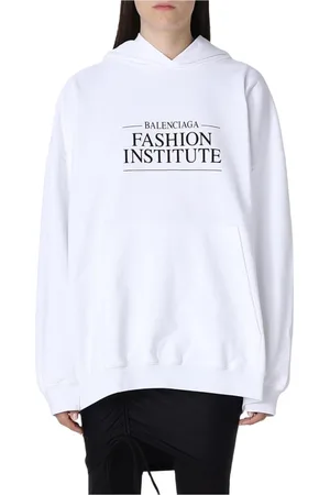 Balenciaga Sweathshirts & Hoodies, Dame, Hvid, 2XS, Bomuld, Hvid Oversized Hoodie til Kvinder