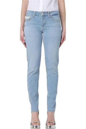 Liu Jo Jeans, Dame, Blå, W29, Uld, Perlepyntede Straight Jeans