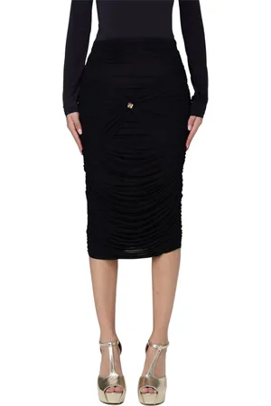 Elisabetta Franchi Nederdel, Dame, Sort, M, Uld, Stilfuld Nederdel Gonna til Kvinder