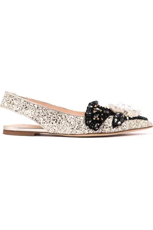 Prosperine Sko, Dame, Gul, 40 EU, Uld, Glitter Slingback Ballerina Sko