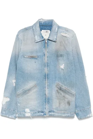 Maison Margiela Skjorte, Herre, Blå, L, Uld, Stilfuld overtøj jakke