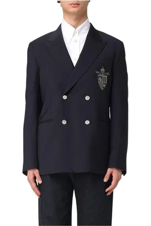 Fendi Jakke, Herre, Blå, L, Blå Dobbeltbrystet Blazer