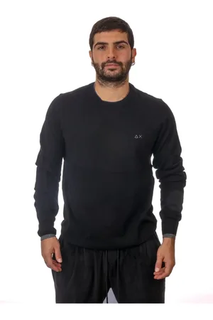 sun68 Strik, Herre, Sort, M, Rundhalset Pullover