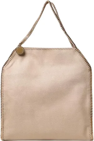Stella McCartney Taske, Dame, , ONE SIZE, Uld, Gul Creme Kæde Detalje Tote Taske