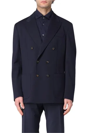 ELEVENTY Jakke, Herre, Blå, XL, Blå Dobbelt Brystet Blazer