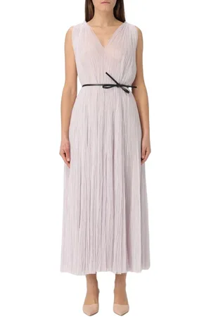 Fabiana Filippi Kjole, Dame, Lilla, XS, Elegant Lilla Plisseret Midi Kjole