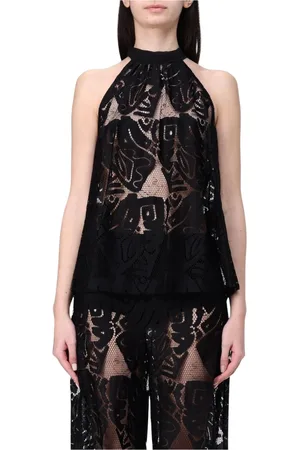 HANITA Top, Dame, Sort, XS, Uld, Sort Blonde Halter Top