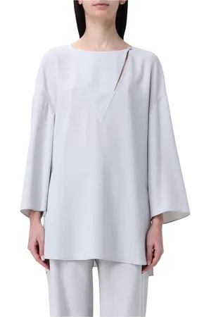 Emporio Armani Bluser & Skjorter, Dame, Grå, M, Uld, Stilfuld Grå Top