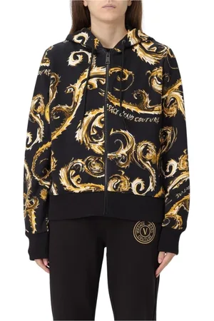VERSACE Sweathshirts & Hoodies, Dame, Sort, M, Bomuld, Barok Print Hoodie