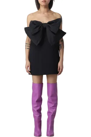 Pinko Kjole, Dame, Sort, S, Elegant Bow Detail Mini Dress