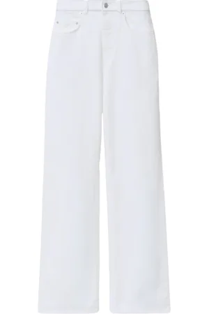 Fabiana Filippi Jeans, Dame, Hvid, 3XS, Bomuld, Hvide Brede Benbukser Kvinder Elegant
