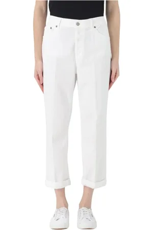Dondup Jeans, Dame, Hvid, W27, Hvide Straight Leg Jeans