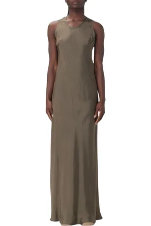Aspesi Kjole, Dame, Grøn, XS, Elegant Maxi Slip Kjole i Grøn