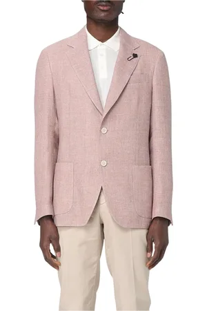 LARDINI Jakke, Herre, Lyserød, XL, Bomuld, Blazer Med Lommer Afslappet Pasform
