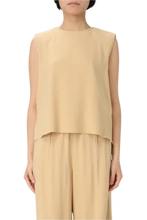 LIVIANA CONTI Top, Dame, Gul, M, Uld, Rosa Ærmeløs Top Elegant Stil