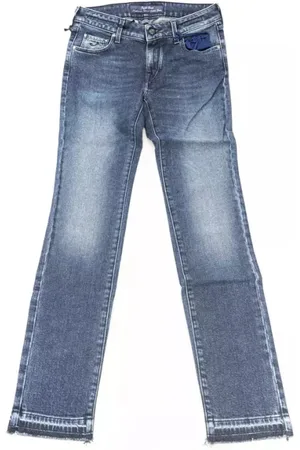 Jacob Cohen Jeans, Dame, Blå, W26, Bomuld, Blå Slim Model Kvinder Jeans med Pony Skin Label
