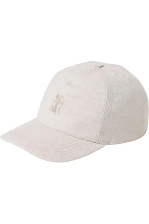 Brunello Cucinelli Tilbehør, Dame, , L, Linned, Broderet Logo Linned Baseball Cap