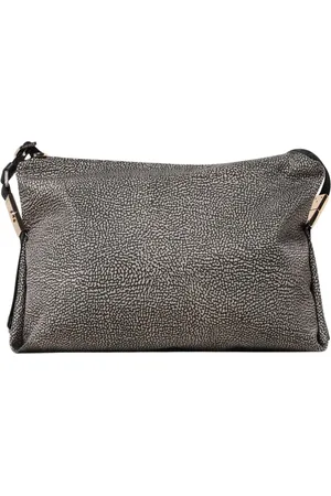 Borbonese Taske, Dame, Sort, ONE SIZE, Uld, Sort skuldertaske med tekstureret detalje
