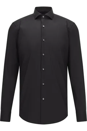 HUGO BOSS Skjorte, Herre, Sort, 5XL, Bomuld, Formal Skjorte