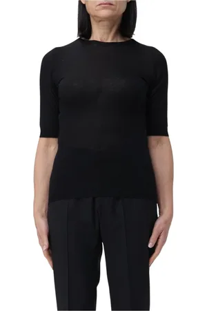 Fabiana Filippi Strik, Dame, Sort, L, Cashmere, Sort Cashmere Pullover Sweater