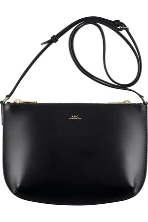 A.P.C. Taske, Dame, Sort, ONE SIZE, Læder, Sort Læder Crossbody Taske