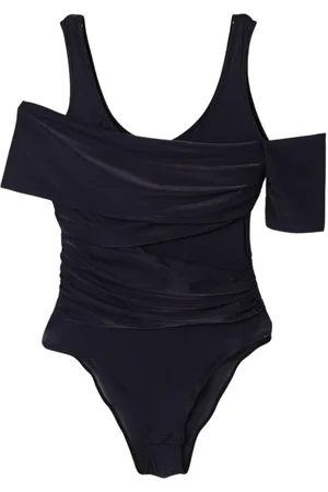 Pinko Top, Herre, Sort, XS, Elegant Asymmetrisk Hals Bodysuit