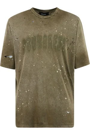 Dsquared2 Top, Herre, Grøn, XL, Bomuld, Afslappet Bomuld T-shirt til Mænd
