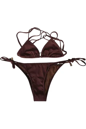 The Attico Badetøj, Dame, Brun, L, Uld, Bikini Badetøj til Kvinder