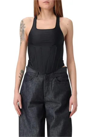 MUGLER Top, Dame, Sort, S, Tyl, Elegant CorsetStyle Top og Leggings Sæt