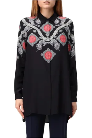 Etro Bluser & Skjorter, Dame, Sort, S, Elegant Paisley Silkebluse