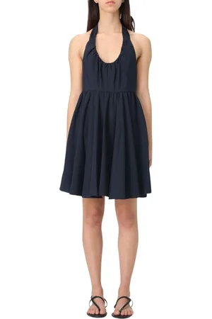 Armani Exchange Kjole, Dame, Blå, S, Polyester, Blå Halterneck ALine Mini Kjole