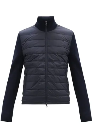 Moncler Jakke, Herre, Blå, L, Uld, Foret Cardigan