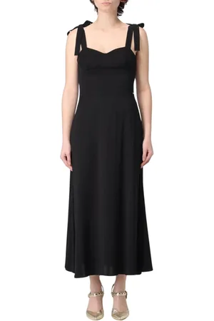 Armani Exchange Kjole, Dame, Sort, M, Uld, Grøn Midi Kjole med Bindebånd