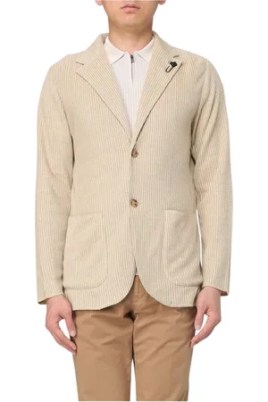 LARDINI Jakke, Herre, , S, Linned, Stribet Linned Blazer i