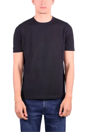 KANGRA CASHMERE Top, Herre, Sort, L, Bomuld, Sort bomuld T-shirt og polo