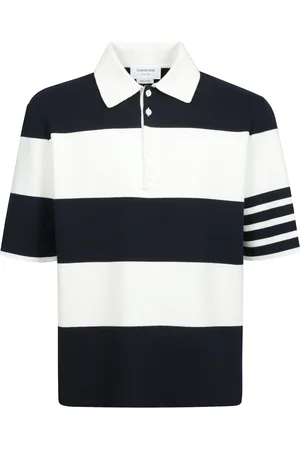 Thom Browne Top, Herre, Flerfarvet, M, Bomuld, Stribet bomuldspolo