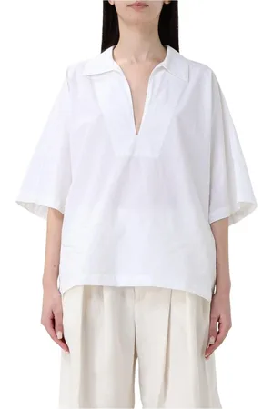 BARENA Bluser & Skjorter, Dame, Hvid, M, Tyl, Hvid V-Neck Ærmeløs Top