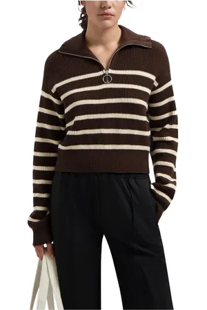 OLAF HUSSEIN Strik, Dame, Brun, XS, Uld, V-neck Knitwear