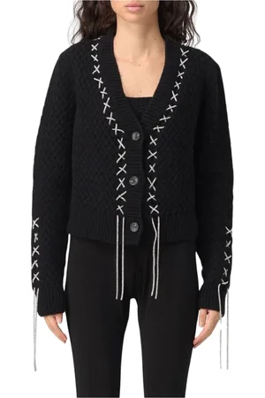 GIUSEPPE DI MORABITO Strik, Dame, Sort, S, Sort Chunky Strik Turtleneck Sweater
