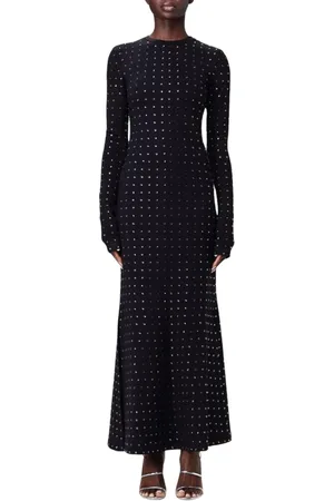 Sportmax Kjole, Dame, Sort, M, Uld, Elegant Sort Maxi Kjole