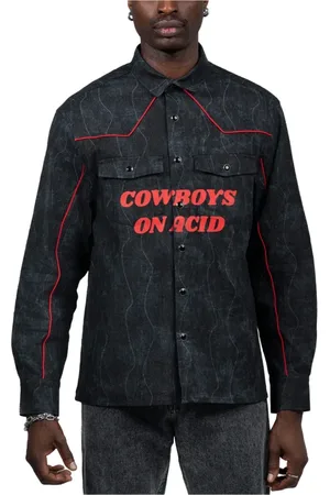 Pleasures Jakke, Herre, Sort, S, Denim, Acid Cowboy Denim Skjorte Sort