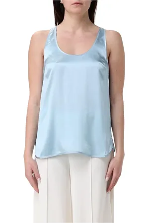 Pinko Top, Dame, Blå, XS, Uld, Blå Silke Cami Top