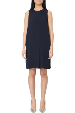 Emporio Armani Kjole, Dame, Blå, XL, Blå Elegant Shift Kjole til Kvinder